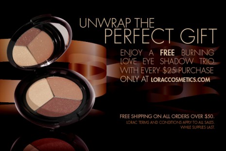 free makeup, burning love eyeshadow trio, LORAC, makeup, beauty, cosmetics,